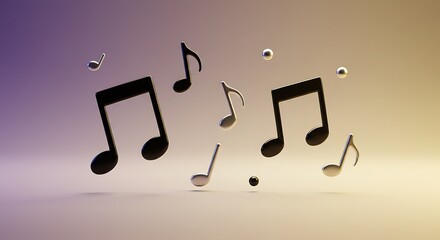 Musical Notes Arrangement with Creative Lighting Artistic Composition for Sound Design and Event Decor
