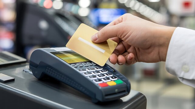 Credit card payment terminal machine for cashless transactions and retail purchases