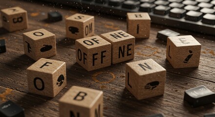 Wooden blocks spelling offline