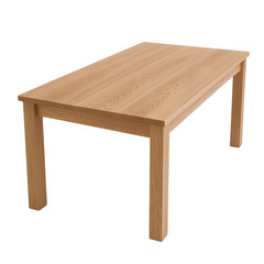 Wooden dining table with a light finish, perfect for cozy meals and gatherings.