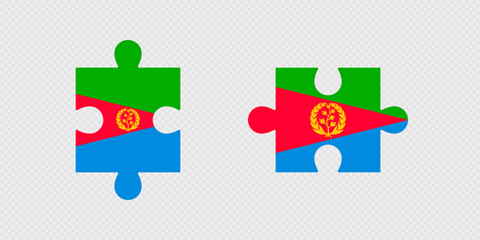 Puzzle Pieces with Eritrea Flag.