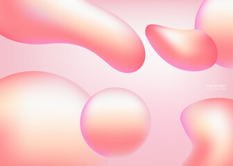 Soft fluid abstract background in pink and peach gradient. Modern 3D shapes with smooth, glossy appearance. Perfect for beauty, fashion, or minimal design themes.