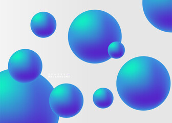 Modern background design featuring vibrant 3D gradient spheres in shades of cyan and purple. The soft lighting and smooth gradient give the composition a futuristic and abstract aesthetic.