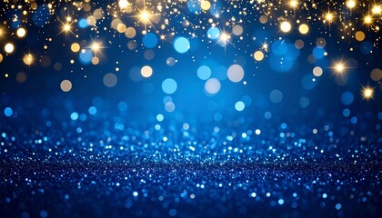 ブルーとゴールドのラグジュアリーキラキラ背景素材