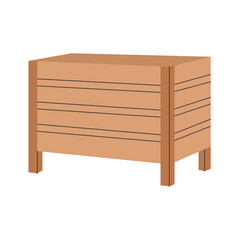 Empty wooden compost bin. Garden container for composting organic waste. Ecological equipment for zero waste isolated on white background.