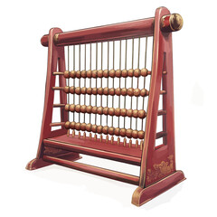 old wooden abacus isolated