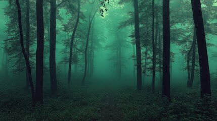 entrance to the evening autumn forest exciting nature no one around the mysterious atmosphere 