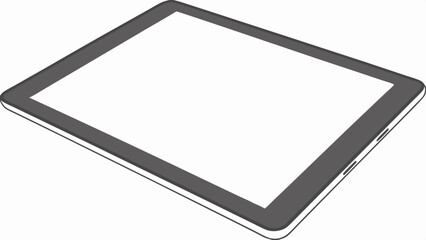 Vector Sleek grey tablet computer with blank white screen, perfect for modern digital tasks