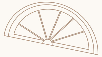 Vector Tan curved abstract shape resembling half circle creates modern design element