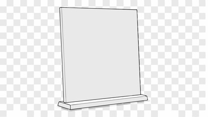 Vector Simple rectangular glass panel stands on base, showcasing its sleek design