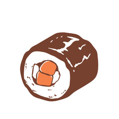 Spicy Tekka Maki Sushi Roll Illustration