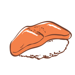 Sake Nigiri Salmon Sushi Illustration