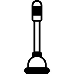 Plunger Glyph Icon – Bathroom Tool & Plumbing Equipment Symbol