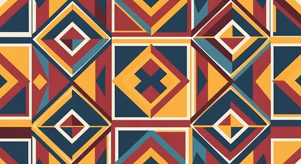Geometric pattern design featuring retro style with vintage color scheme perfectly suited for