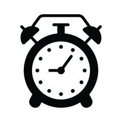 A premium glyph icon of vintage wall clock