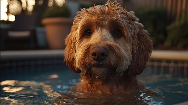 Adorable dog in a pool (1)