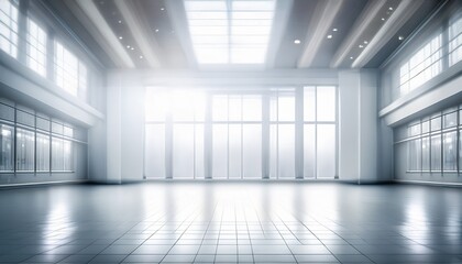Fototapeta premium blurred abstract background of a bright white interior space with lights