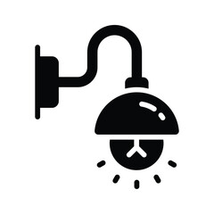 A sleek glyph icon of mounted wall light