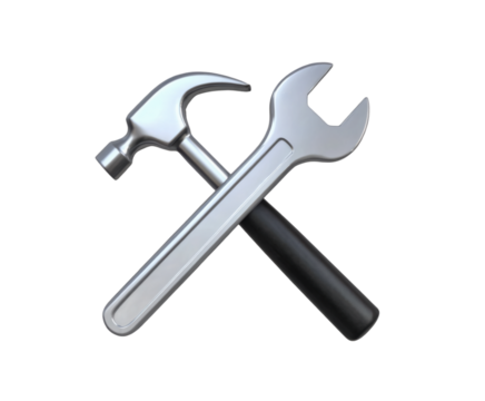 Hammer and Wrench Tools Icon Transparent PNG
