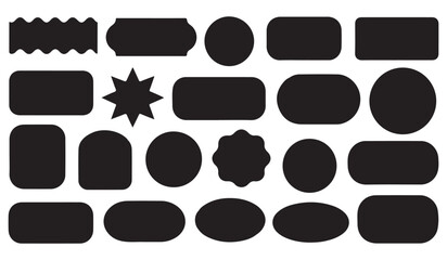 Vector Label Shapes Silhouette Set – Blank Badge & Tag Clipart