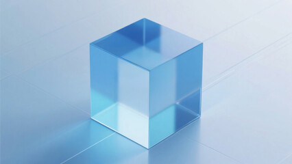 Obraz premium Transparent Glass Cube Showcase