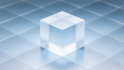 Obraz premium Transparent Glass Cube Showcase