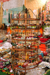 Traditional Handmade Earrings and Jewelry Display at Local Market