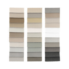 Obraz premium Elegant fabric swatches isolated on white background