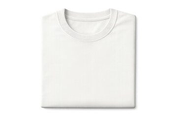 Folded plain white t-shirt mockup isolated on transparent background, perfect for showcasing your designs