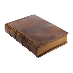 Obraz premium Old leather-bound book isolated on white background