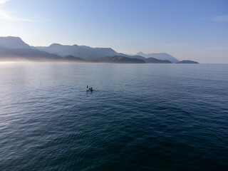 Fishing boat in the middle of the ocean