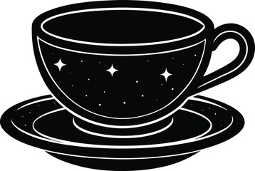 Elegant Teacup and Saucer on Table &ndash; Porcelain Tea Set, Vintage Style Teacup, Hot Beverage Presentation, Ceramic Cup with Saucer