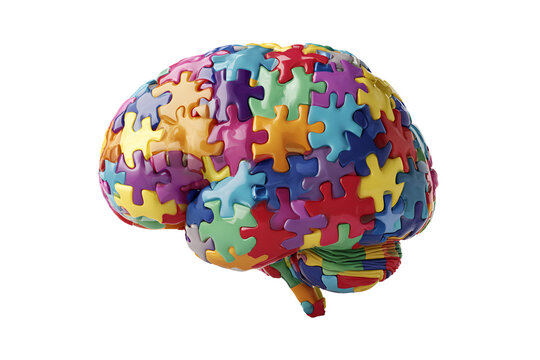 Colorful Puzzle Brain Autism Awareness