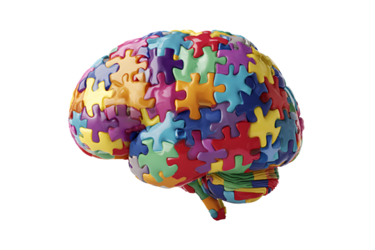 Colorful Puzzle Brain Autism Awareness