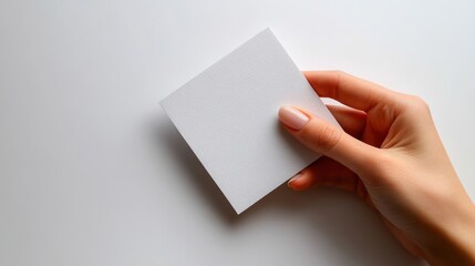 Obraz premium Blank square sticky note held in hand