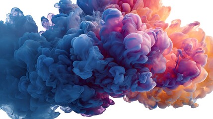 Abstract blue background with clouds and space, featuring a floral theme with pink and purple flowers, nature, and blooming blossoms in a closeup garden setting