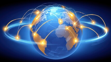 Global Network Connection World Map