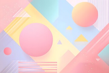 Pastel geometric abstract background with soft shapes