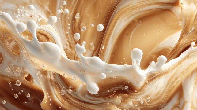 Milk pouring into dark