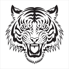 Dynamic Roaring Tiger Logo Vector – Fierce Animal Head | SVG AI PDF CDR Template