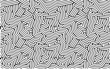 Abstract black and white line pattern graphic design seamless background