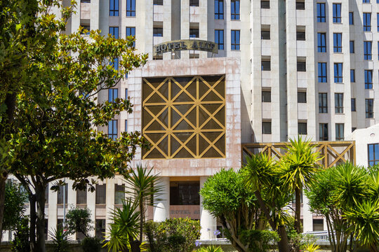 Hotel alif campo pequeno building with ornamental plants in lisbon, portugal