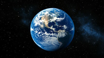 Earth View From Space Showing North and South America Geography