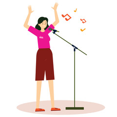 vector of women in a singing competition