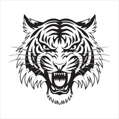 Fierce Roaring Tiger Logo Vector – Modern Wild Cat Emblem | SVG, AI, PDF, CDR
