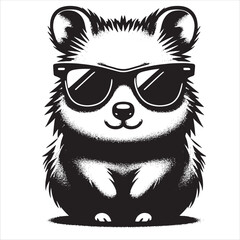 Fototapeta premium Quokka Wearing Sunglasses Svg