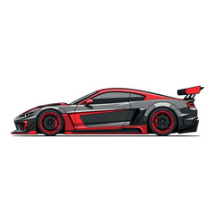 Obraz premium Red and Grey Sport Car Illustration
