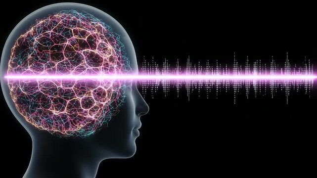 Abstract representation of brain waves and thoughts