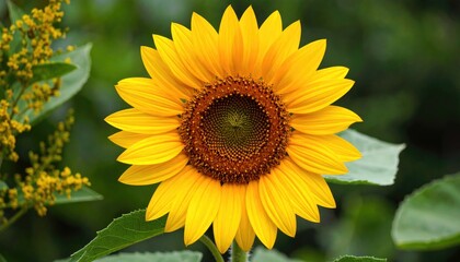 Vibrant sunflower in focus