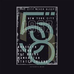 New york urban streetwear graphic t-shirt and apparel design